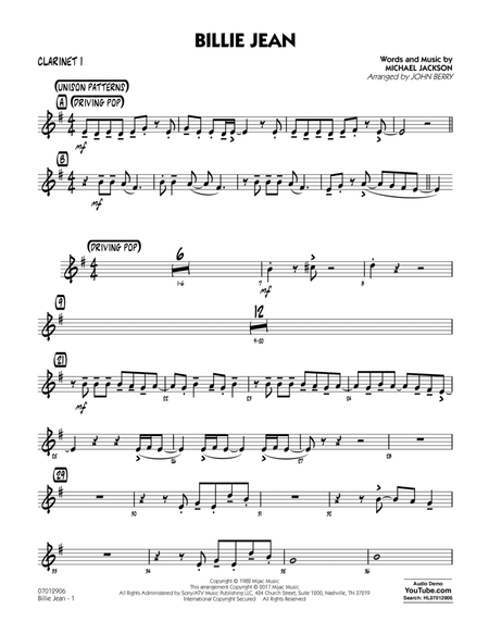 Billie Jean - Bb Clarinet 1