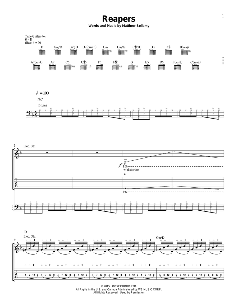 Reapers Acoustic Guitar scores gallery preview page 1
