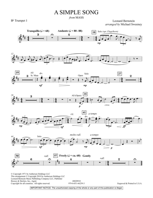 Book cover for A Simple Song (from Mass) - Bb Trumpet 1