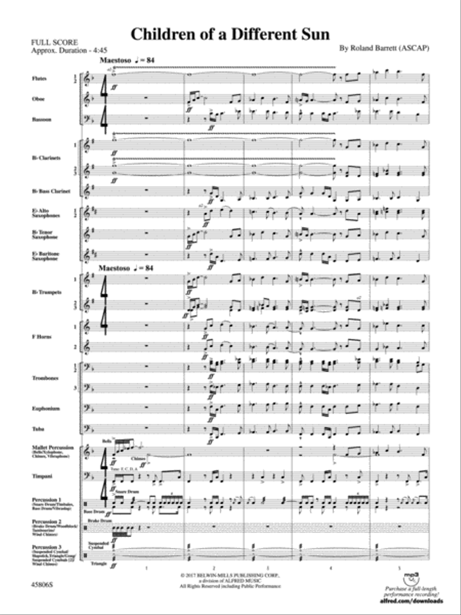 Children of a Different Sun: Score Concert Band scores gallery preview page 3