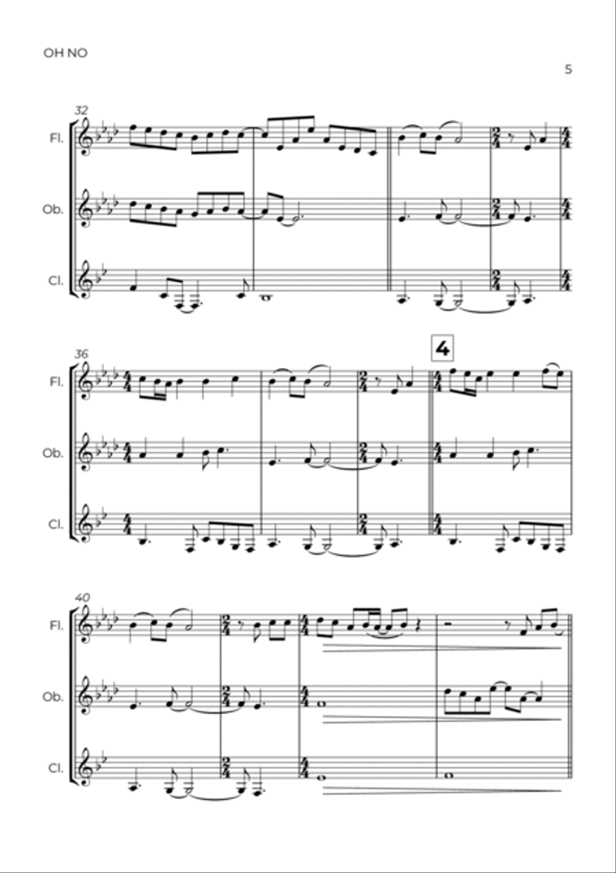 Oh No Woodwind Trio scores gallery preview page 5