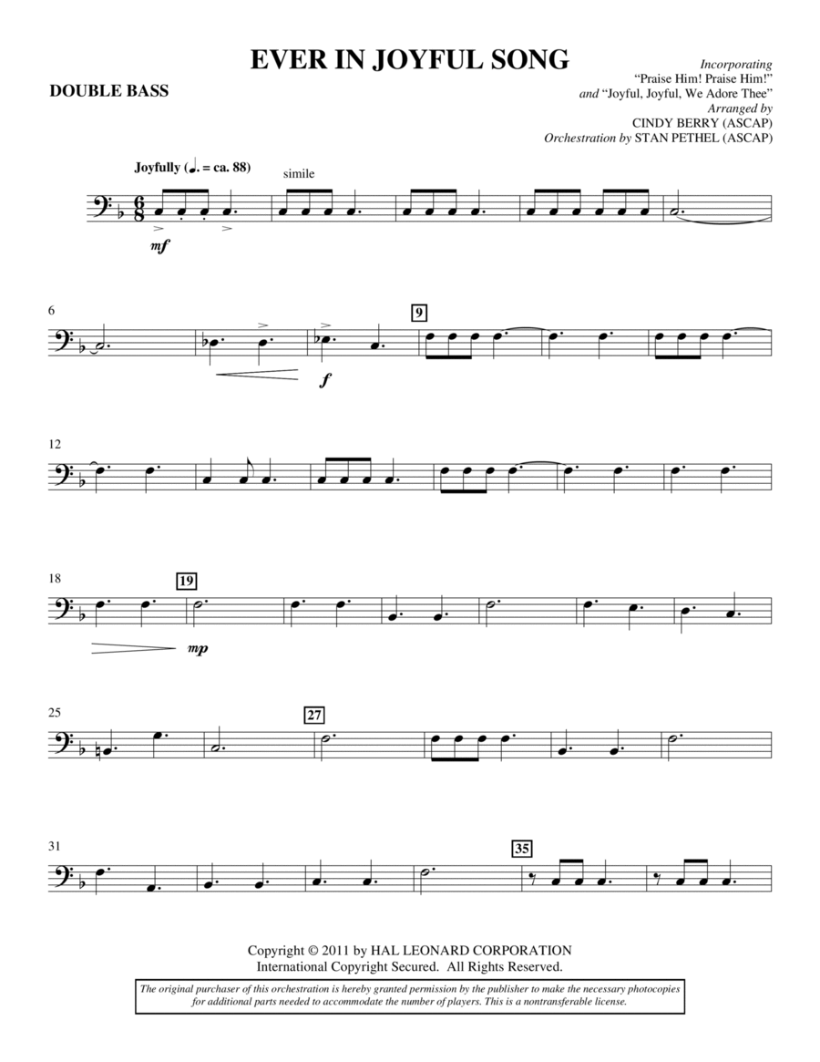Ever In Joyful Song - Double Bass Choir scores gallery preview page 1