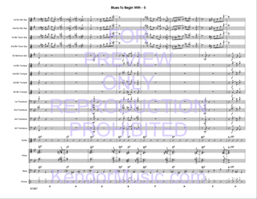 Blues To Begin With Jazz Ensemble scores gallery preview page 6