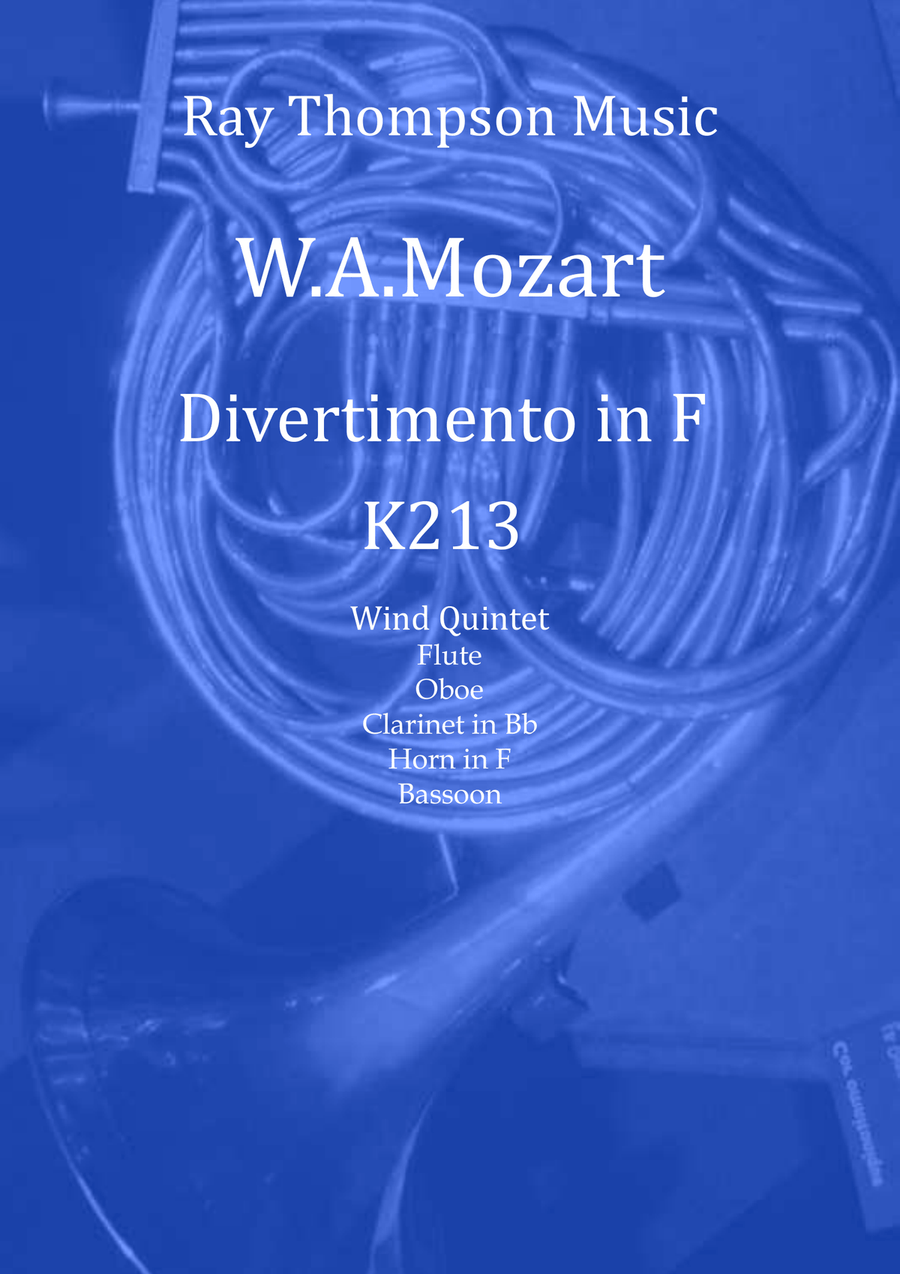 Mozart: Divertimento No.8 in F K213 - wind quintet Woodwind Quintet scores gallery preview page 1