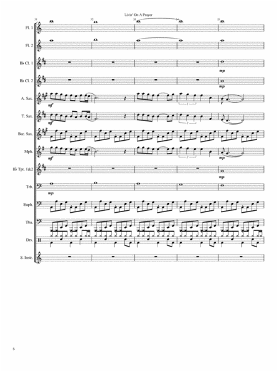 Livin' On A Prayer Small Ensemble scores gallery preview page 6