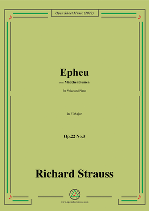 Richard Strauss-Epheu,Op.22 No.3,in F Major