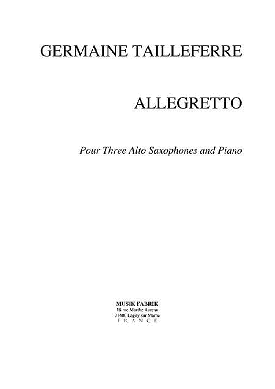 Allegretto Alto Saxophone scores gallery preview page 1