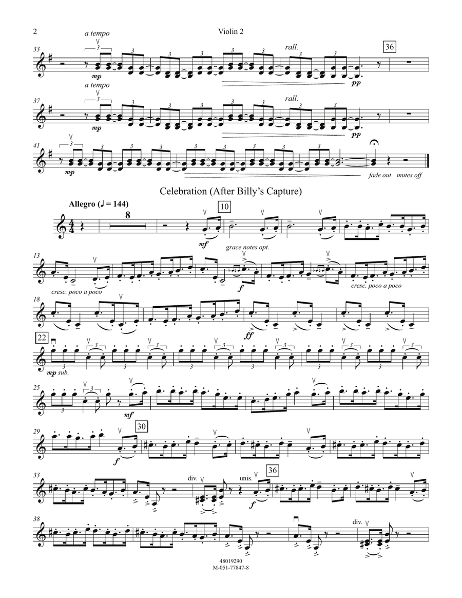 Prairie Night And Celebration (from Billy The Kid) - Violin 2 Orchestra scores gallery preview page 2