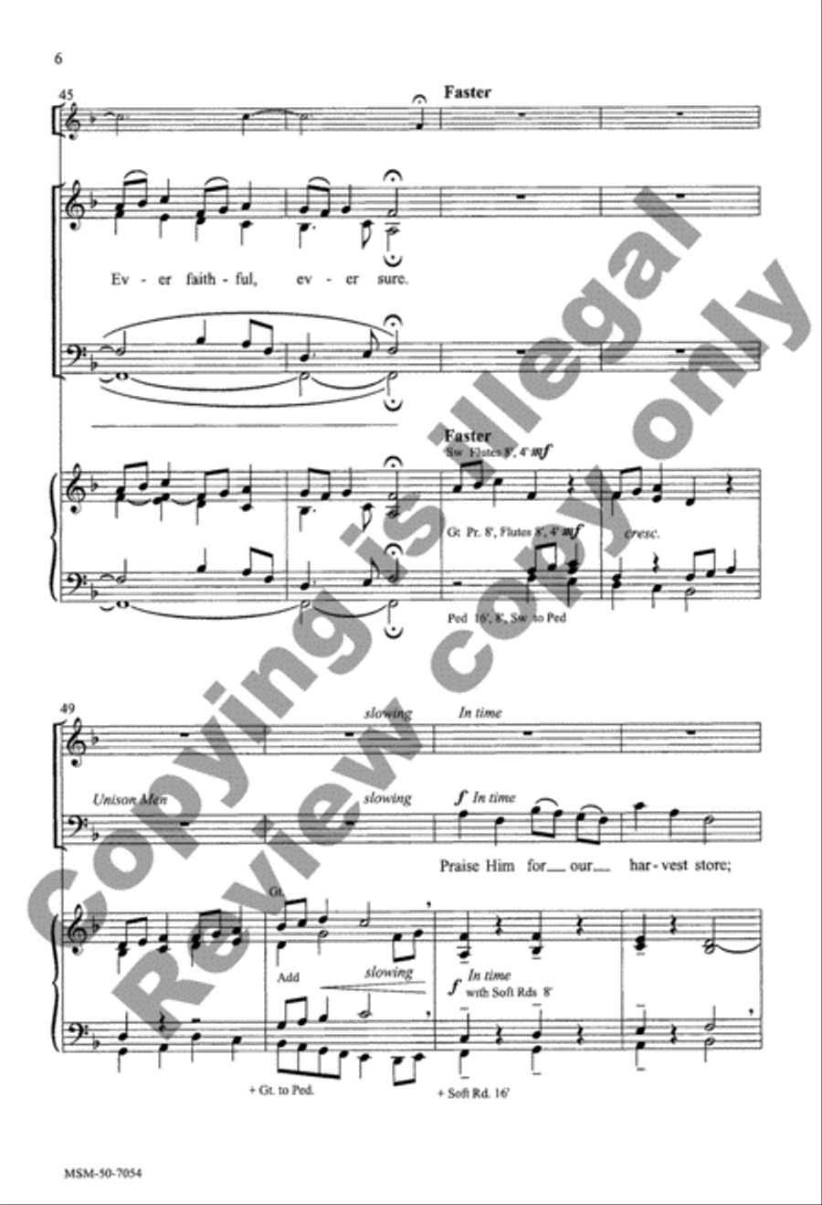 Praise, O Praise Our God and King 4-Part scores gallery preview page 8