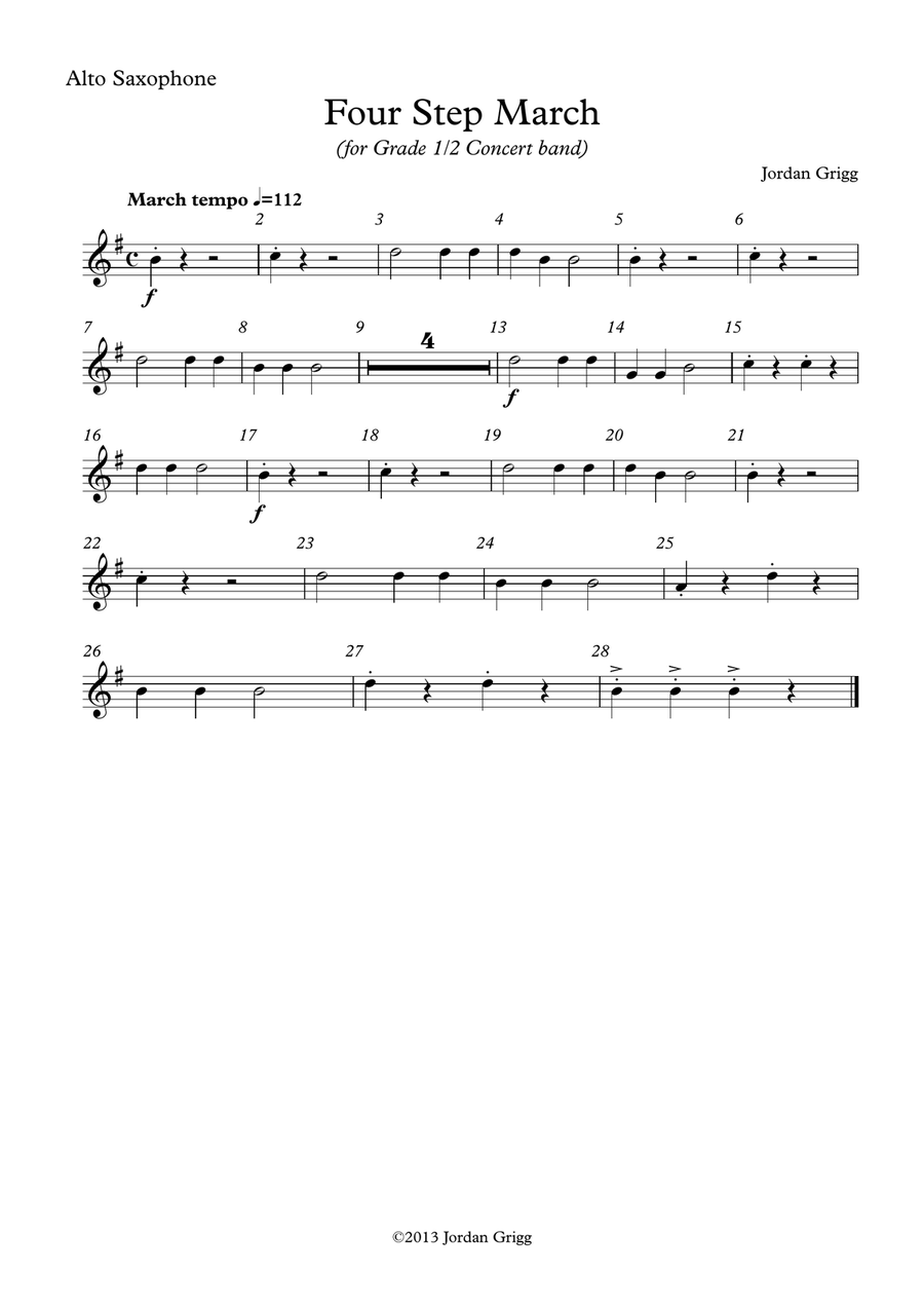 Four Step March (for Grade 1/2 Concert band) Concert Band scores gallery preview page 5