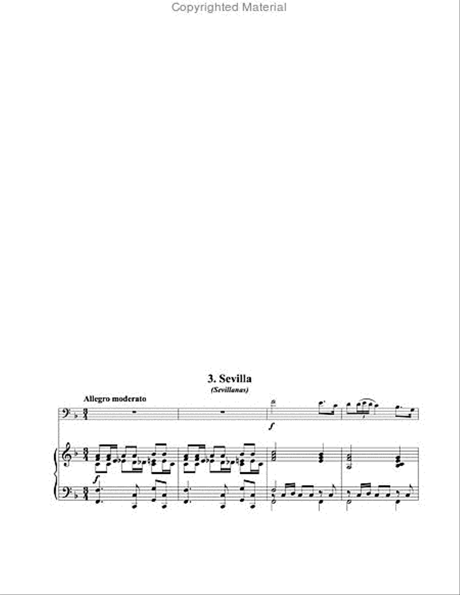 Three Pieces from Suite Espanola for Euphonium and Piano Euphonium scores gallery preview page 7