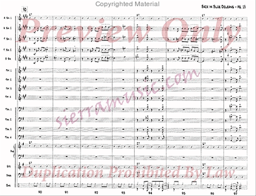 Back In Blue Orleans Big Band scores gallery preview page 14