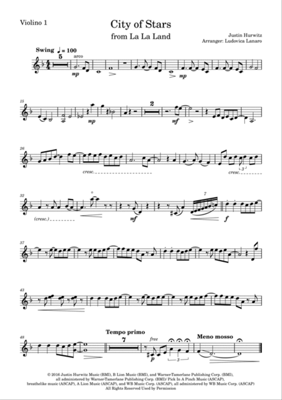 City Of Stars City Of Stars Violin Solo scores gallery preview page 2