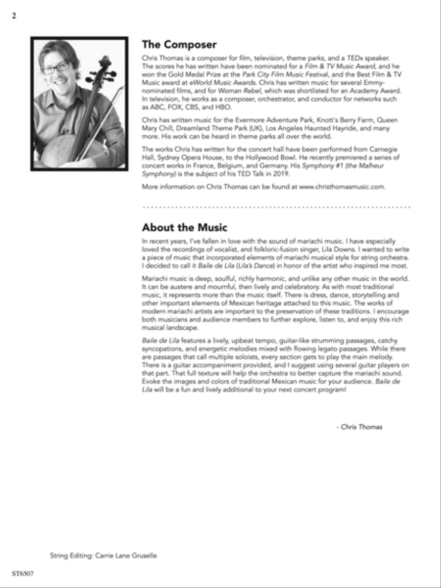 Baile de Lila: Score String Orchestra scores gallery preview page 2