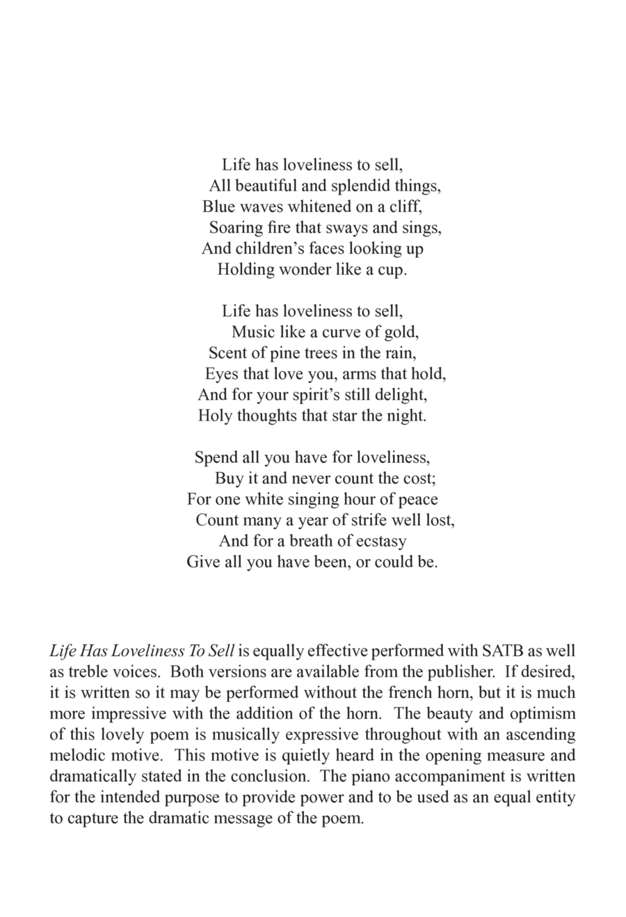 Life Has Loveliness To Sell 4-Part scores gallery preview page 1