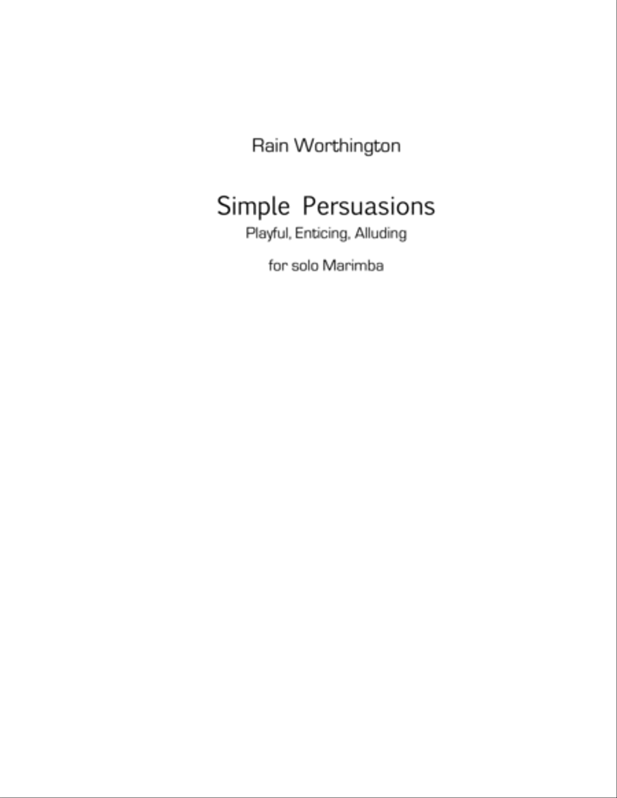 Simple Persuasions – for marimba Marimba scores gallery preview page 1