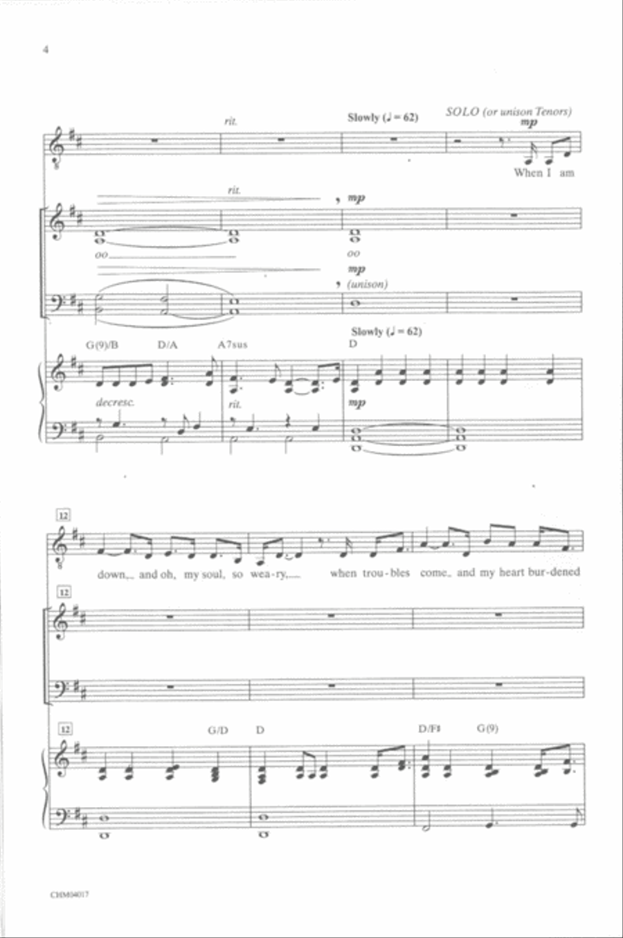 You Raise Me Up (as recorded by Josh Groban) 4-Part scores gallery preview page 3