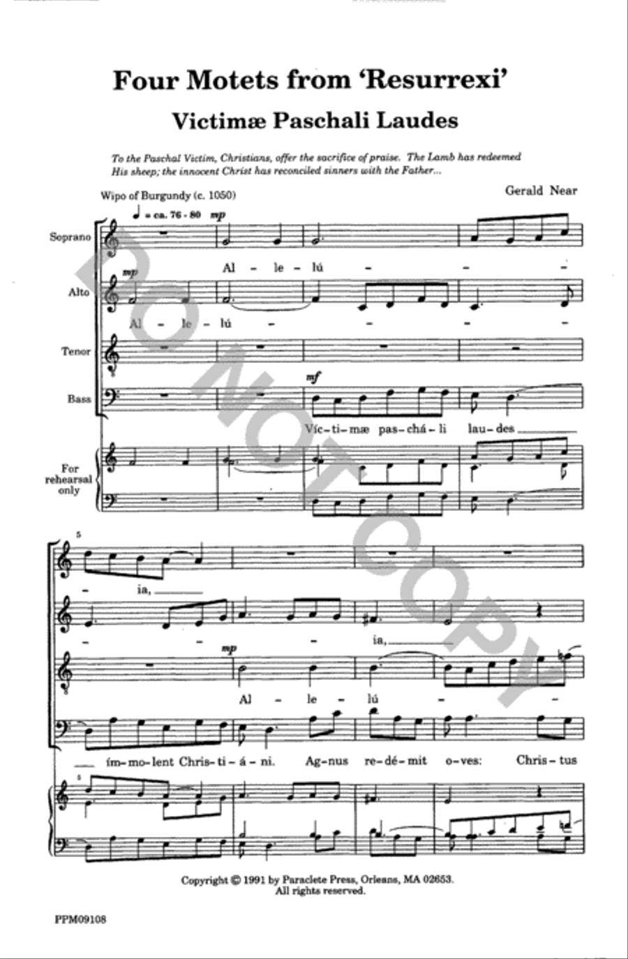 Four Motets from 'Resurrexi' 4-Part scores gallery preview page 2