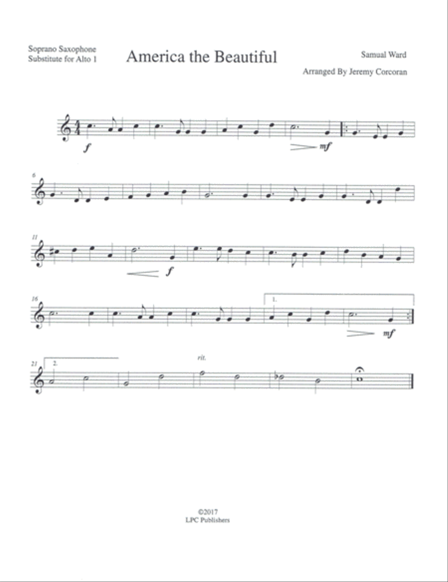 America the Beautiful for Saxophone Quartet (SATB or AATB) America the Beautiful for Saxophone Quartet (SATB or AATB) Saxophone Quartet scores gallery preview page 4