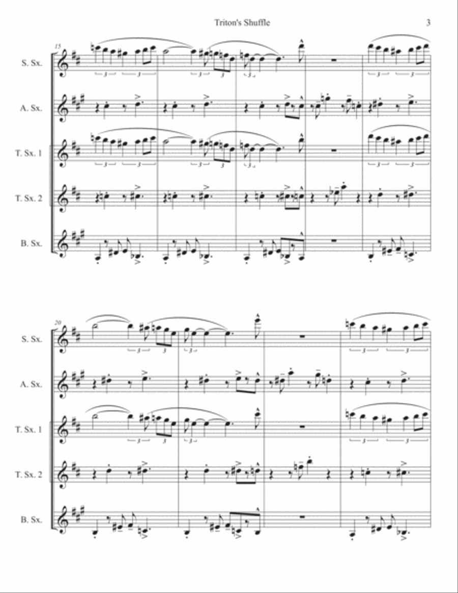 Triton's Shuffle Triton's Shuffle Woodwind Quintet scores gallery preview page 4