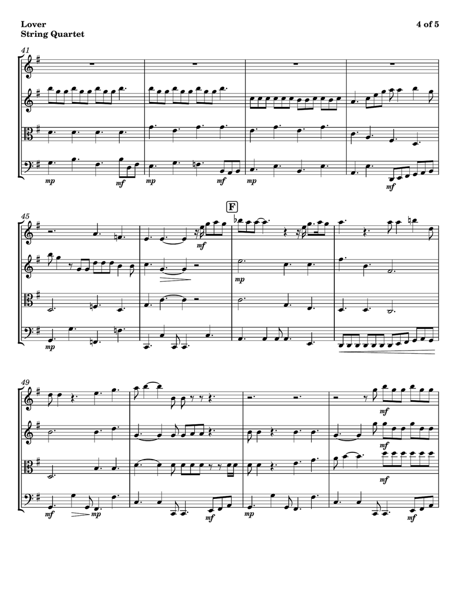 Lover String Quartet scores gallery preview page 4