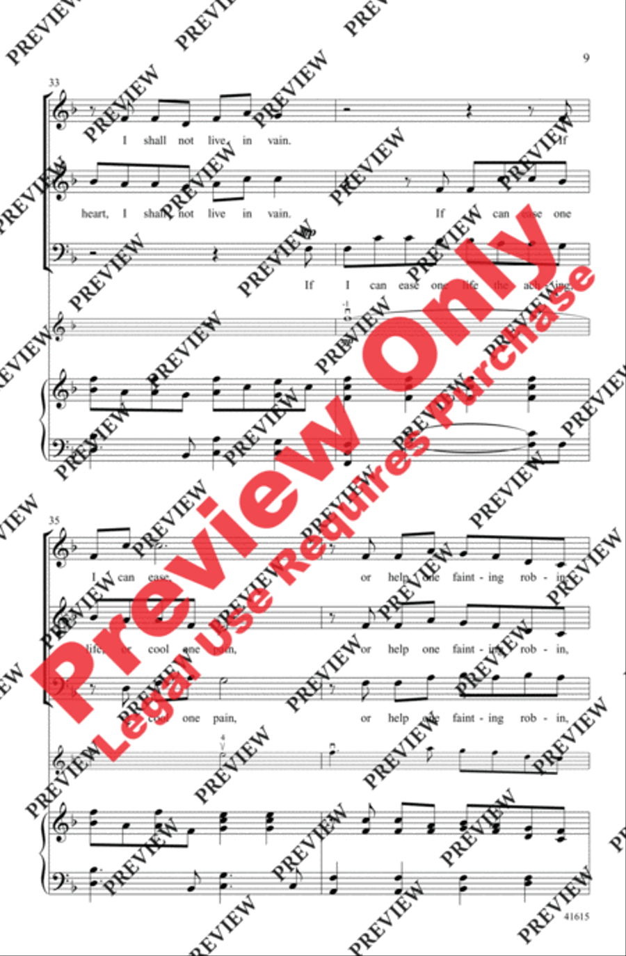 I Shall Not Live in Vain 3-Part scores gallery preview page 20