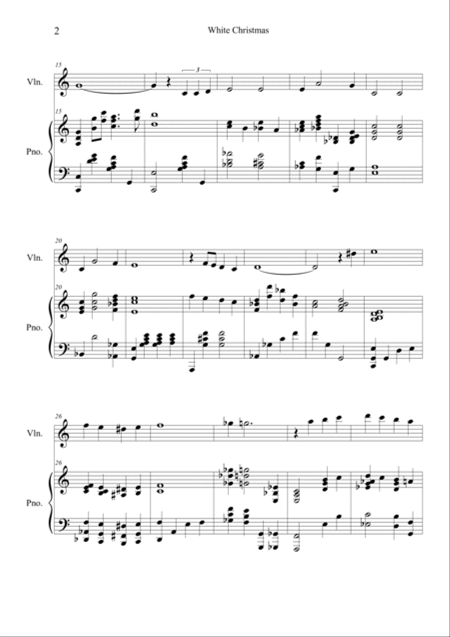 I'm Dreaming Of A White Christmas Violin Solo scores gallery preview page 2