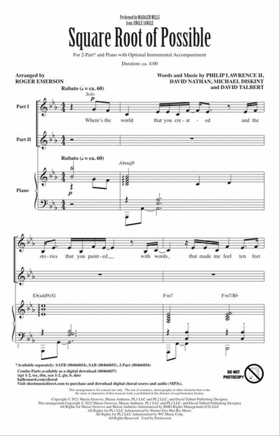 Square Root of Possible Square Root of Possible 2-Part scores gallery preview page 3