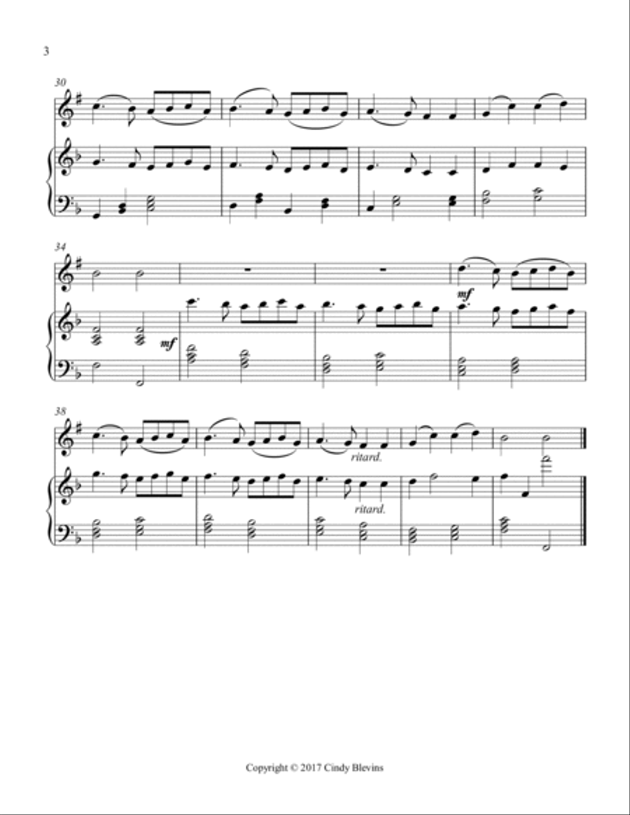 Ding Dong! Merrily on High, for Piano and Clarinet B-Flat Clarinet scores gallery preview page 4