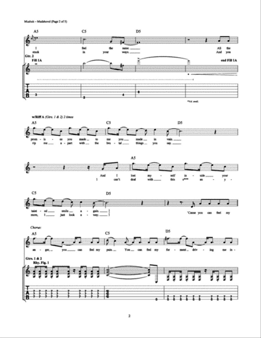 Mudshovel Electric Guitar scores gallery preview page 2