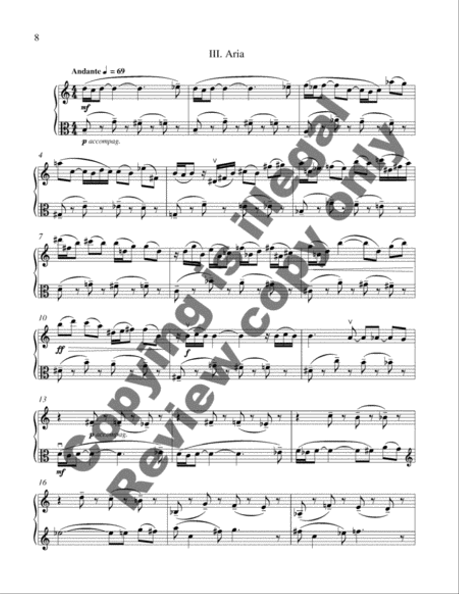Sonata for Violin and Viola Viola scores gallery preview page 5
