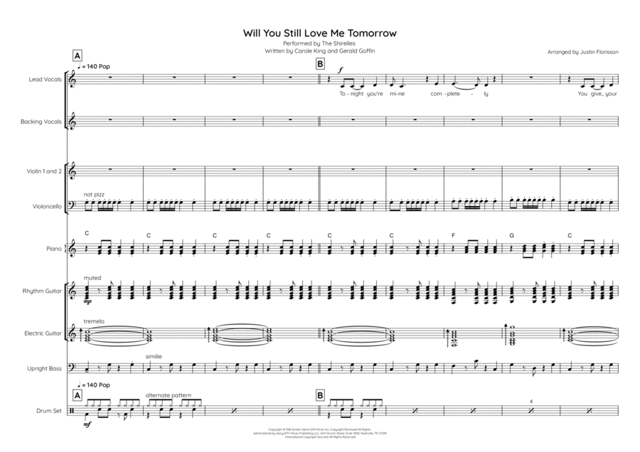 Will You Love Me Tomorrow (will You Still Love Me Tomorrow) Double Bass scores gallery preview page 1