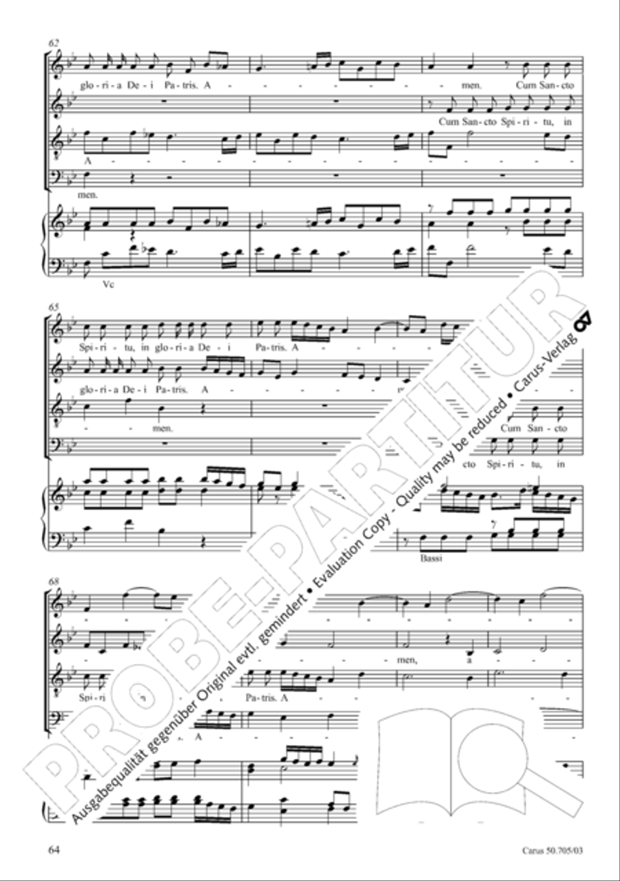 Missa in g. Hasse-Werkausgabe IV/3 4-Part scores gallery preview page 73
