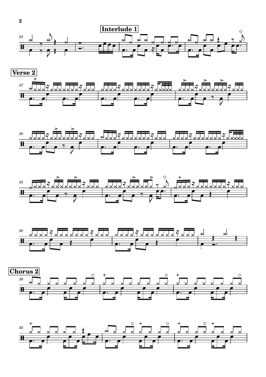 A Thousand Miles Drum Set scores gallery preview page 2
