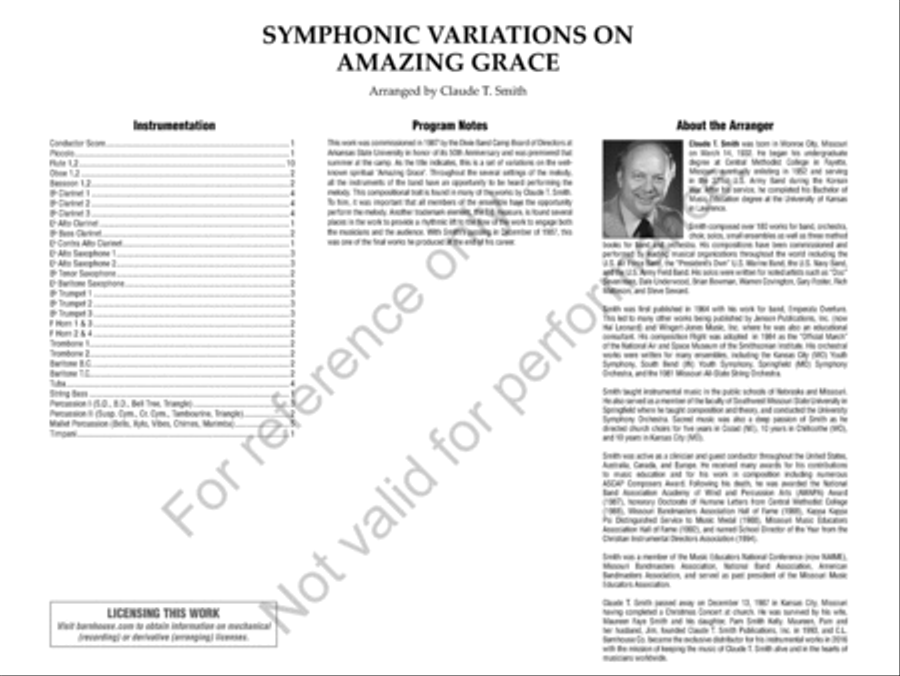 Symphonic Variations on Amazing Grace Concert Band scores gallery preview page 3