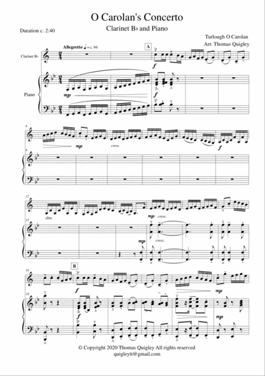 O Carolan's Concerto O Carolan's Concerto Clarinet Solo scores gallery preview page 2