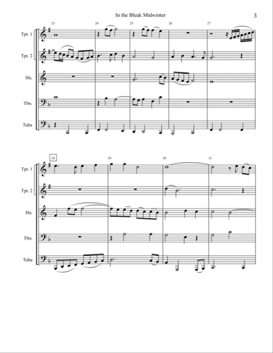 In the Bleak Midwinter Brass Ensemble scores gallery preview page 3