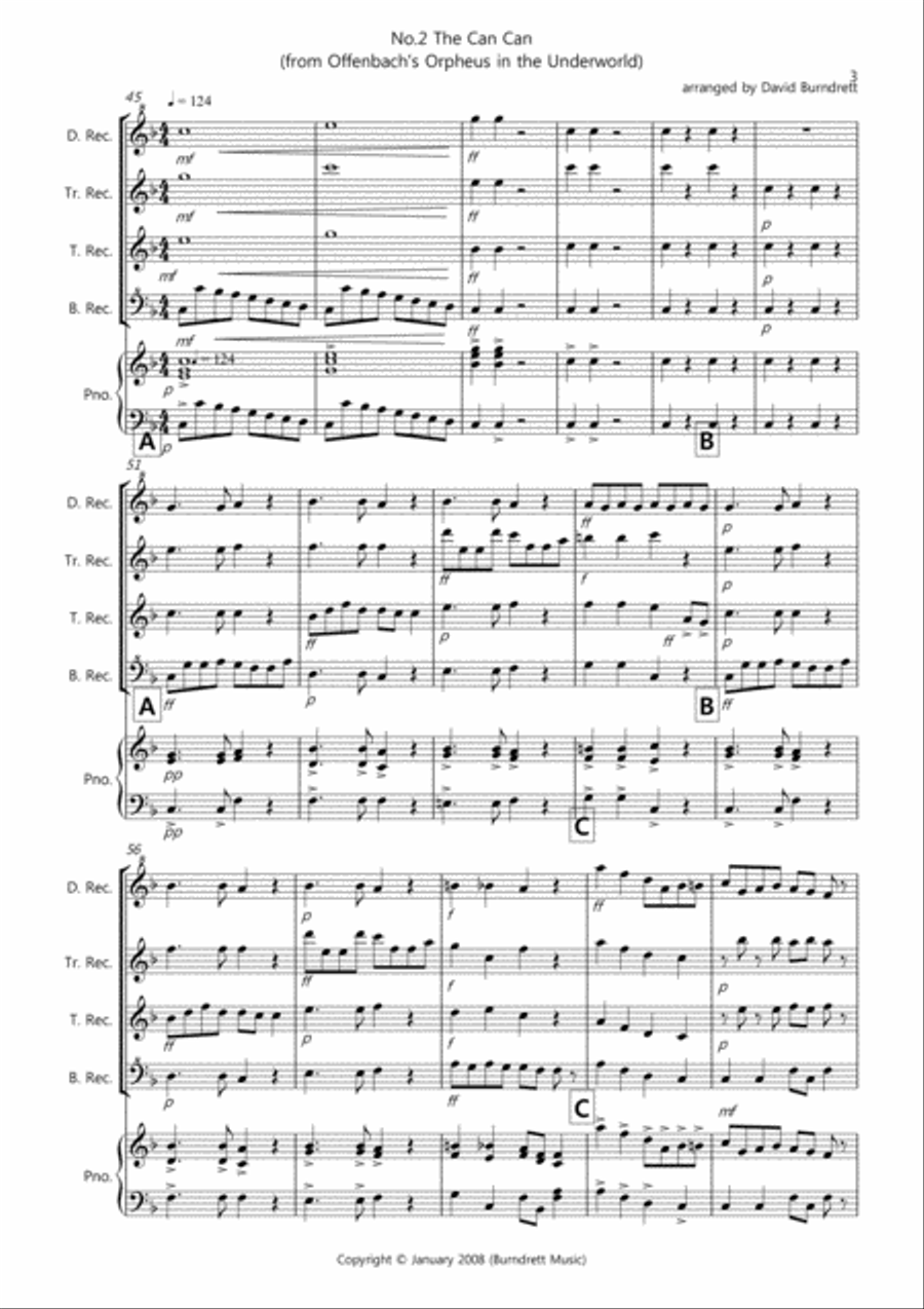 2 Classical Favourites for Recorder Quartet (volume two) Recorder scores gallery preview page 3