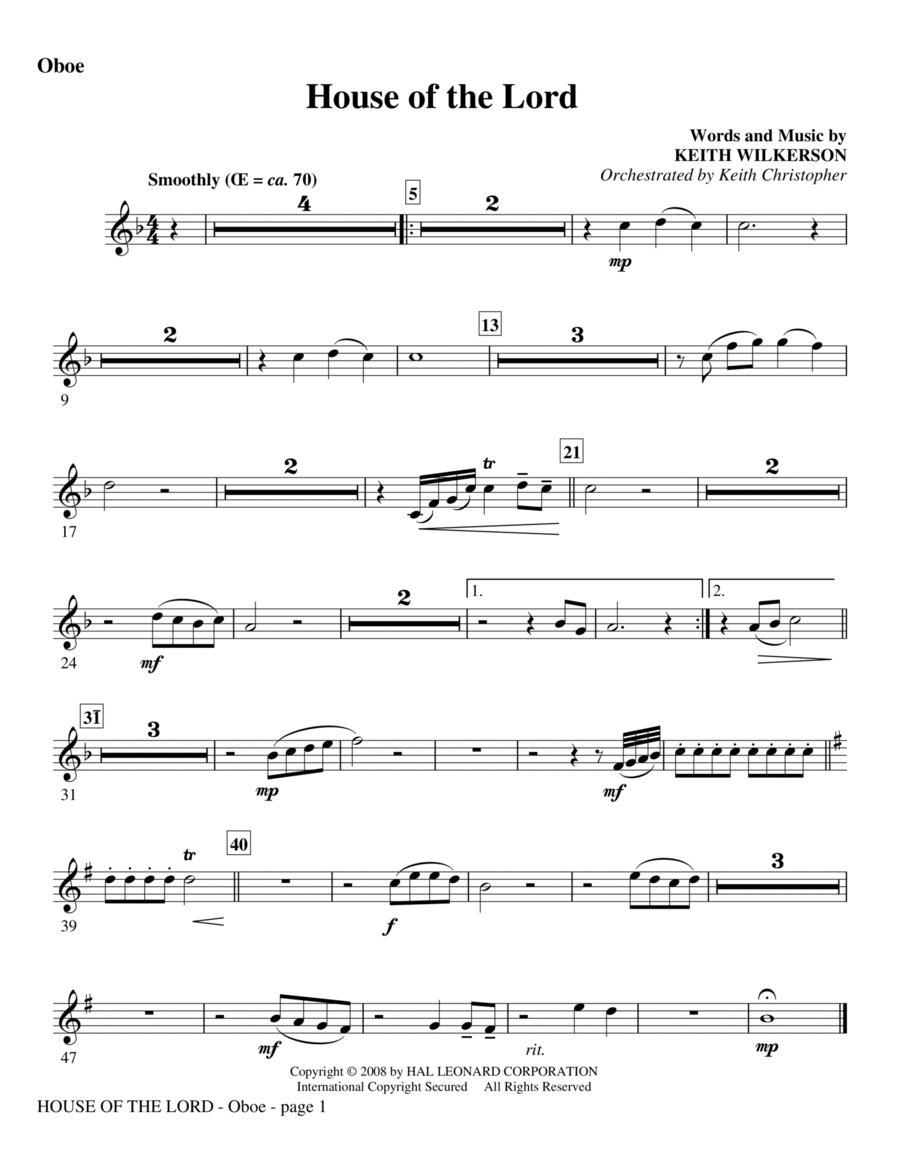 House Of The Lord - Oboe Choir scores gallery preview page 1
