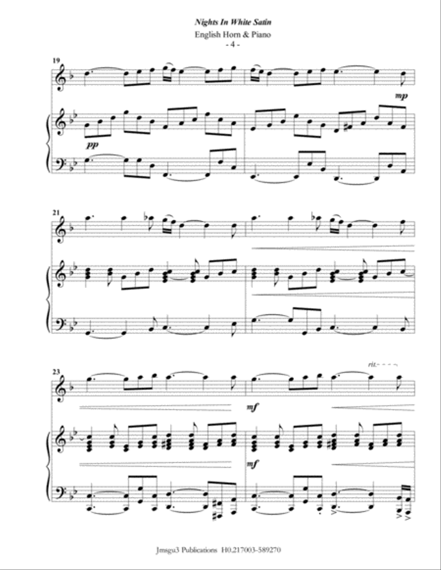 Nights In White Satin English Horn scores gallery preview page 4