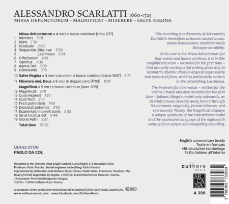 Alessandro Scarlatti: Missa Defunctorum - Magnificat - Miserere - Salve Regina