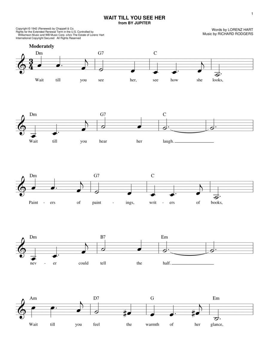 Wait Till You See Her Piano scores gallery preview page 1