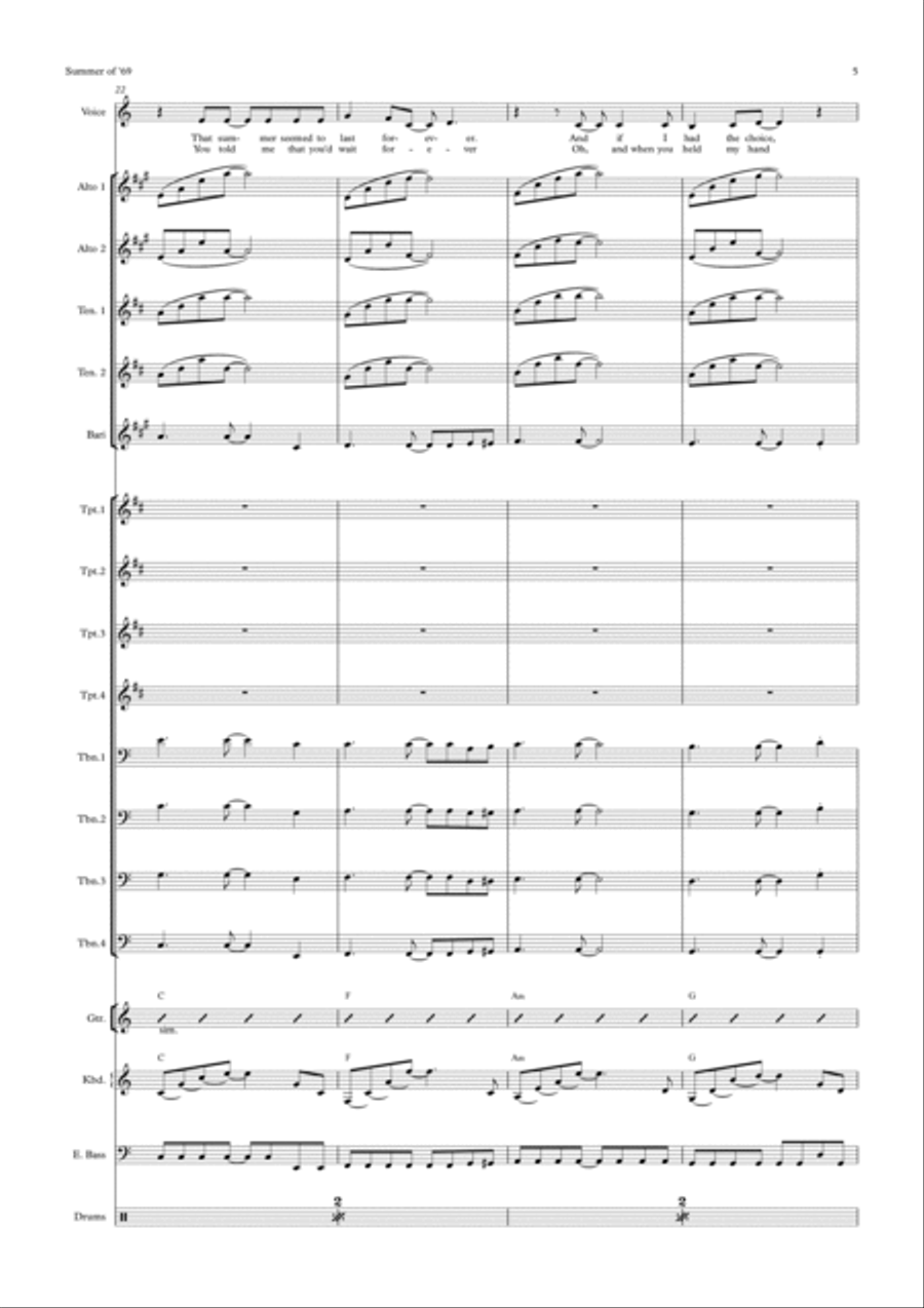 Summer Of '69 Jazz Ensemble scores gallery preview page 5