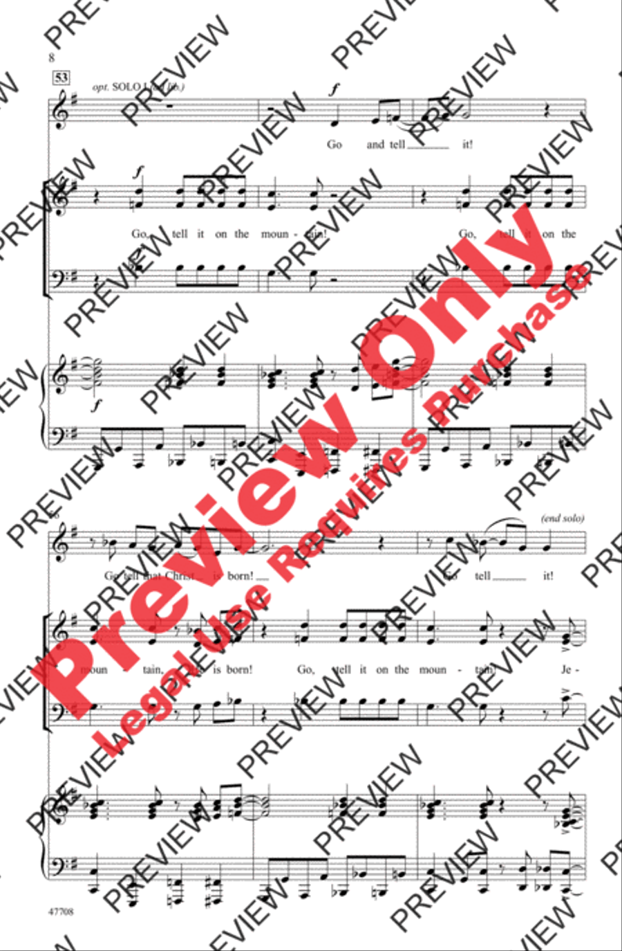 Go Tell It! 3-Part scores gallery preview page 8