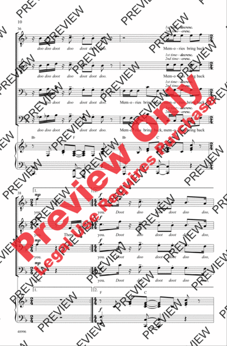 Memories Men's Choir scores gallery preview page 10