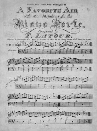 Book cover for A Favorite Air With Six Variations for the Piano Forte