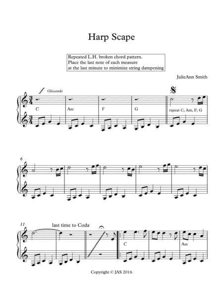 Harp Scape Harp - Digital Sheet Music