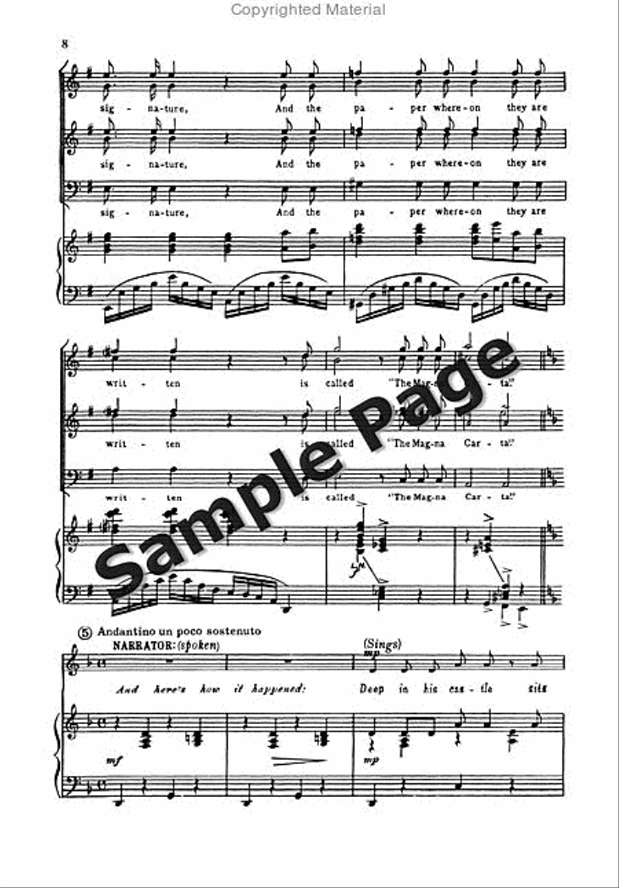 Ballad of Magna Carta 4-Part scores gallery preview page 9
