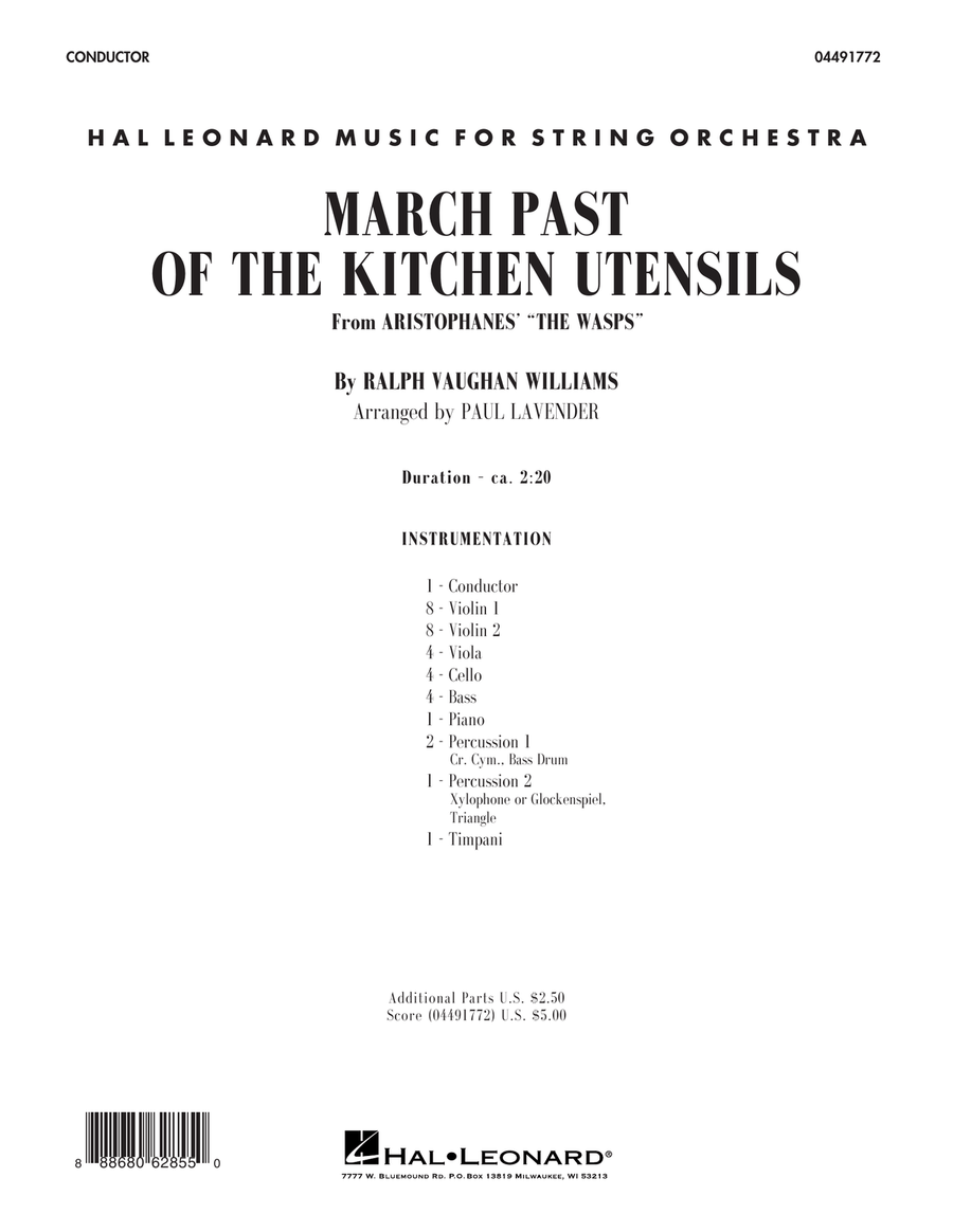 March Past of the Kitchen Utensils (from The Wasps) - Conductor Score (Full Score) String Orchestra scores gallery preview page 1