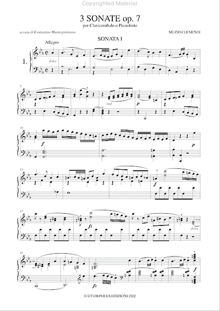 3 Sonatas Op. 7 for Harpsichord (Piano)
